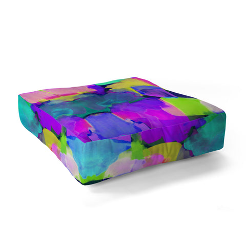 Amy Sia Brushstroke Blue Floor Pillow Square