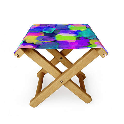Amy Sia Brushstroke Blue Folding Stool