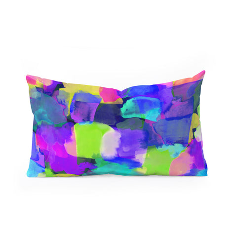 Amy Sia Brushstroke Blue Oblong Throw Pillow