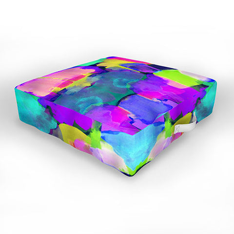 Amy Sia Brushstroke Blue Outdoor Floor Cushion