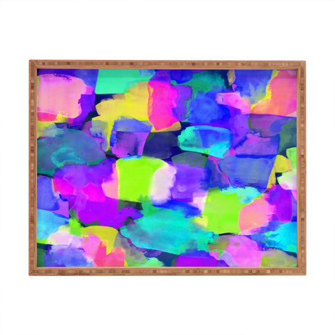 Amy Sia Brushstroke Blue Rectangular Tray