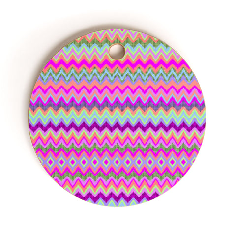 Amy Sia Chevron 2 Cutting Board Round