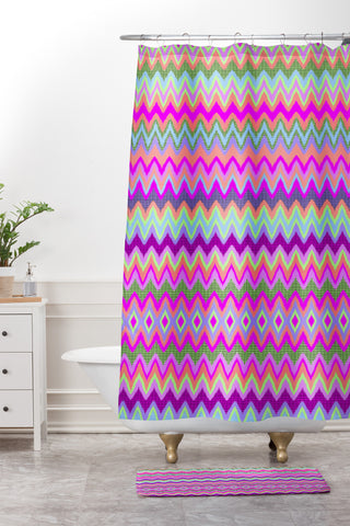 Amy Sia Chevron 2 Shower Curtain And Mat