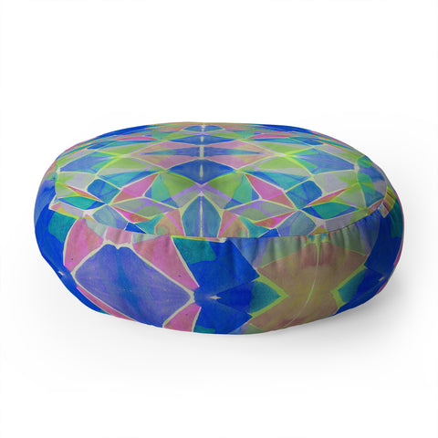 Amy Sia Chroma Blue Floor Pillow Round