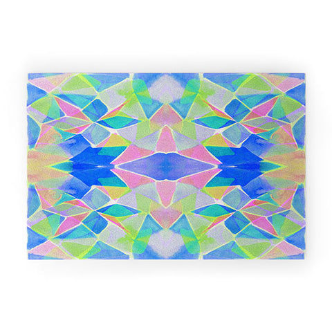 Amy Sia Chroma Blue Welcome Mat