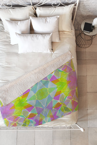 Amy Sia Chroma Lime Fleece Throw Blanket
