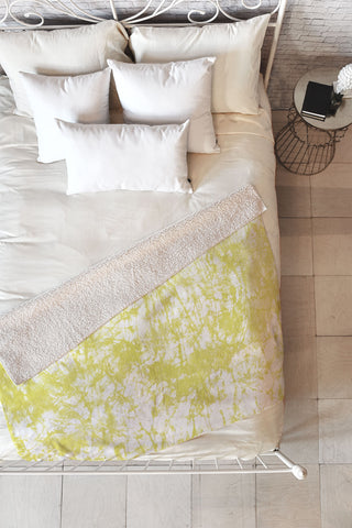 Amy Sia Crackle Batik Ochre Fleece Throw Blanket