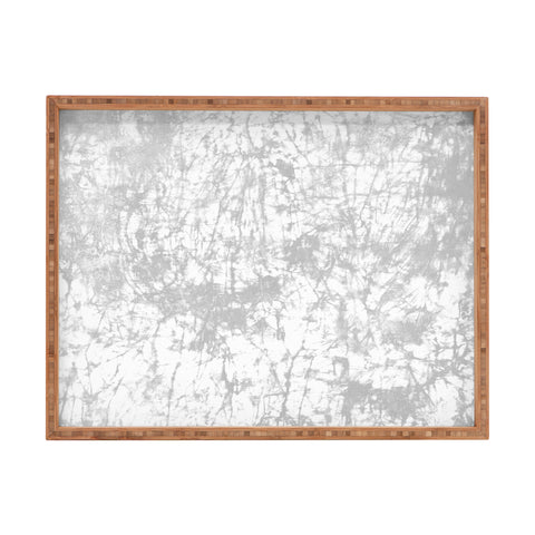 Amy Sia Crackle Batik Pale Gray Rectangular Tray