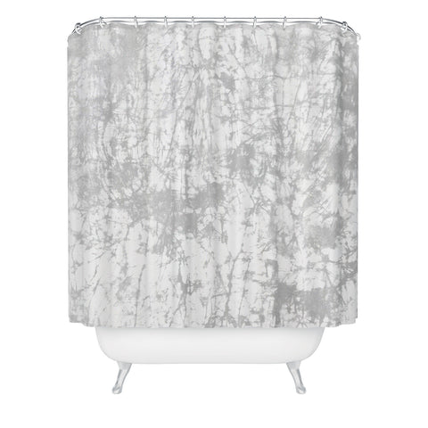 Amy Sia Crackle Batik Pale Gray Shower Curtain