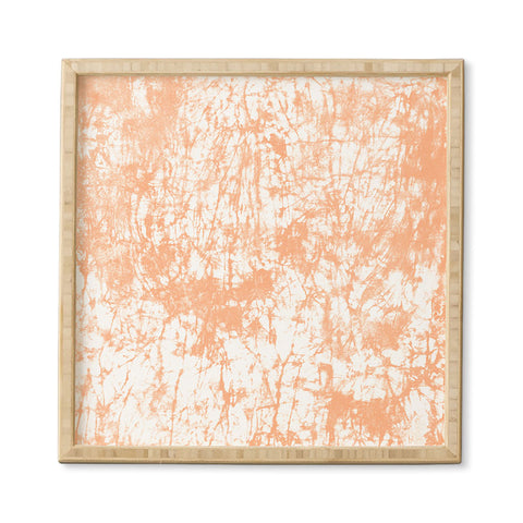 Amy Sia Crackle Batik Peach Framed Wall Art