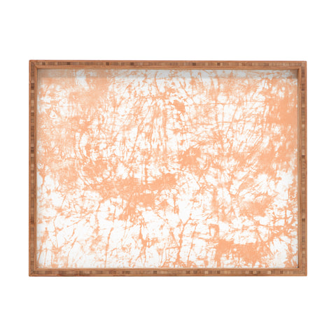 Amy Sia Crackle Batik Peach Rectangular Tray