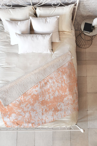 Amy Sia Crackle Batik Peach Fleece Throw Blanket
