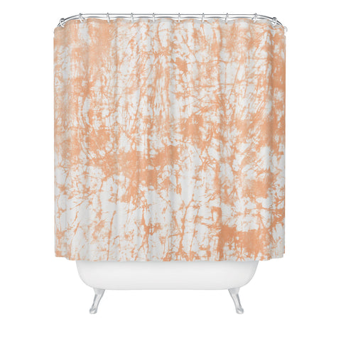 Amy Sia Crackle Batik Peach Shower Curtain