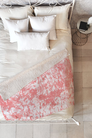 Amy Sia Crackle Batik Rose Fleece Throw Blanket