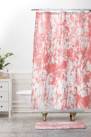 Amy Sia Crackle Batik Rose Shower Curtain And Mat