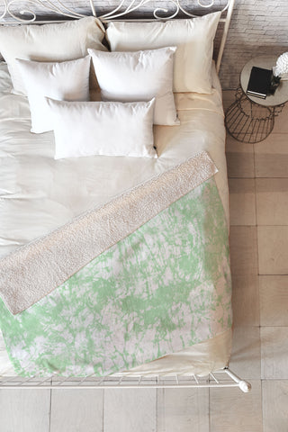 Amy Sia Crackle Batik Sage Fleece Throw Blanket