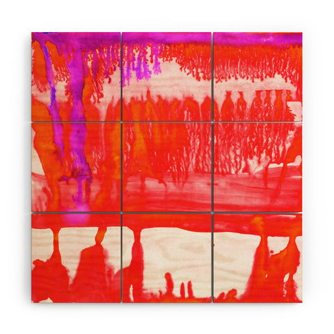 Amy Sia Dip Dye Tangelo Wood Wall Mural