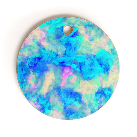 Amy Sia Electrify Ice Blue Cutting Board Round