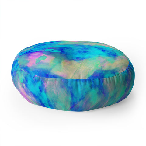 Amy Sia Electrify Ice Blue Floor Pillow Round
