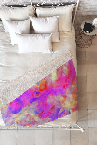 Amy Sia Electrify Pink Fleece Throw Blanket