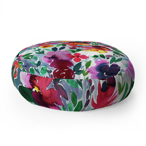 Amy Sia Evie Floral Floor Pillow Round
