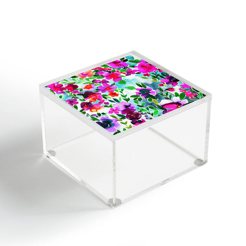 Amy Sia Evie Floral Magenta Acrylic Box