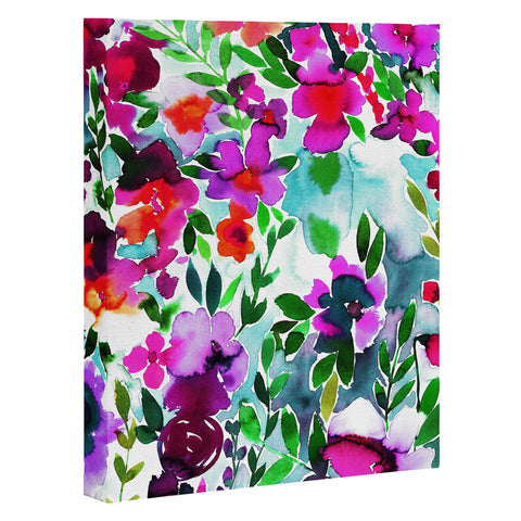 Amy Sia Evie Floral Magenta Art Canvas