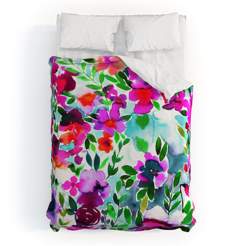 Amy Sia Evie Floral Magenta Duvet Cover