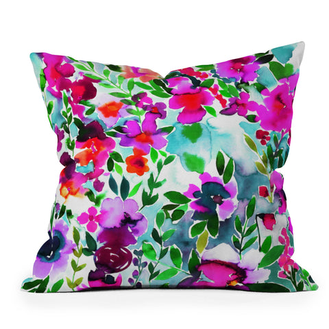Amy Sia Evie Floral Magenta Throw Pillow