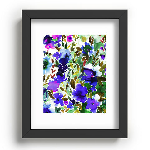 Amy Sia Evie Floral Olive Recessed Framing Rectangle