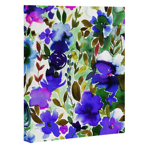 Amy Sia Evie Floral Olive Art Canvas