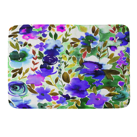 Amy Sia Evie Floral Olive Memory Foam Bath Mat
