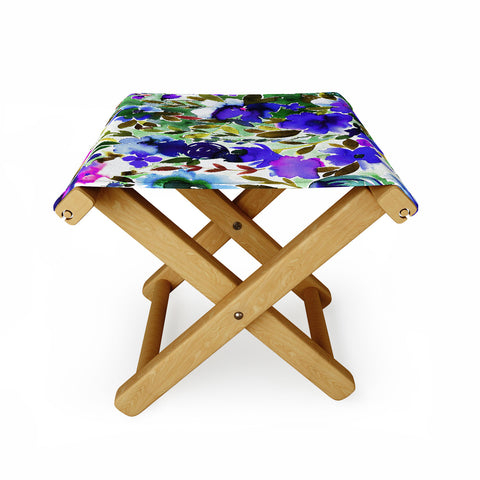 Amy Sia Evie Floral Olive Folding Stool