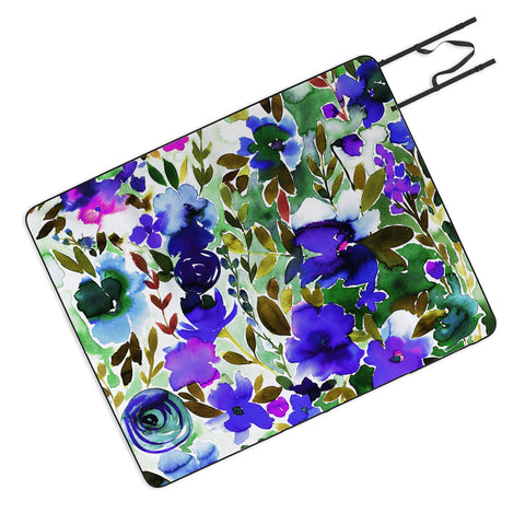 Amy Sia Evie Floral Olive Picnic Blanket