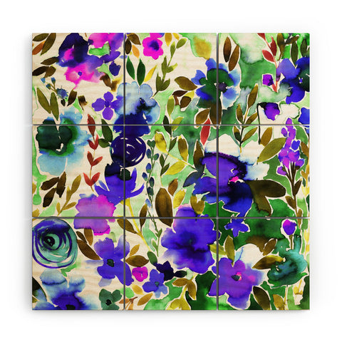 Amy Sia Evie Floral Olive Wood Wall Mural