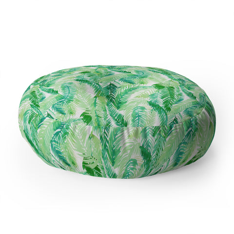 Amy Sia Fern Palm Green Floor Pillow Round