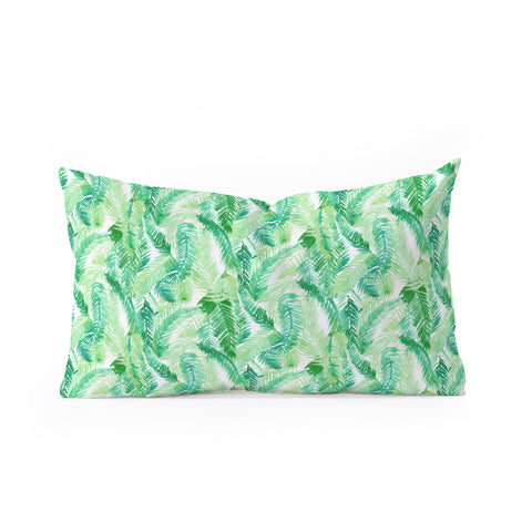 Amy Sia Fern Palm Green Oblong Throw Pillow