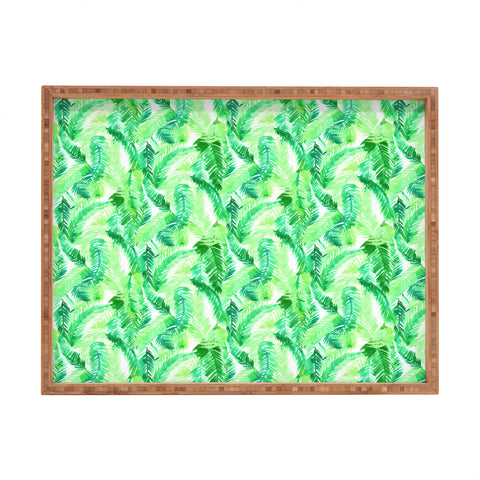 Amy Sia Fern Palm Green Rectangular Tray