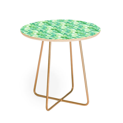 Amy Sia Fern Palm Green Round Side Table