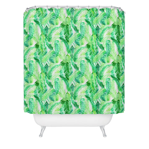 Amy Sia Fern Palm Green Shower Curtain