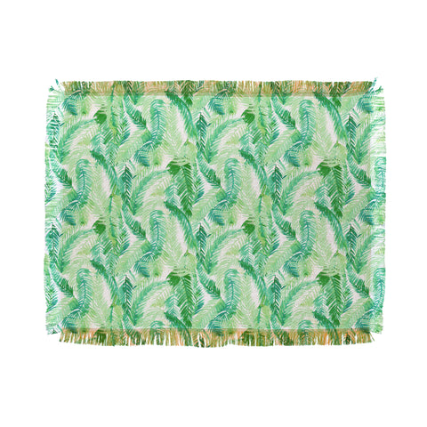 Amy Sia Fern Palm Green Throw Blanket