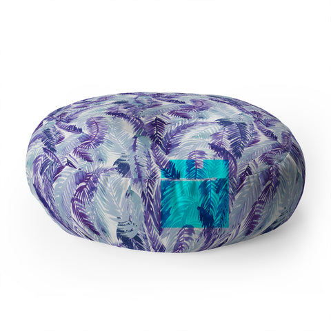 Amy Sia Fern Palm Purple Floor Pillow Round