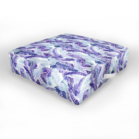 Amy Sia Fern Palm Purple Outdoor Floor Cushion
