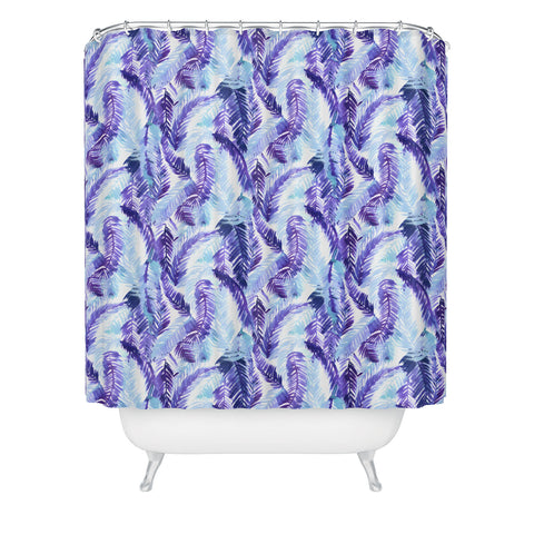 Amy Sia Fern Palm Purple Shower Curtain