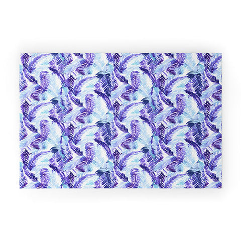 Amy Sia Fern Palm Purple Welcome Mat
