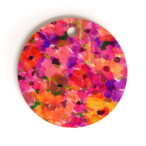 Amy Sia Fleur Rouge Cutting Board Round