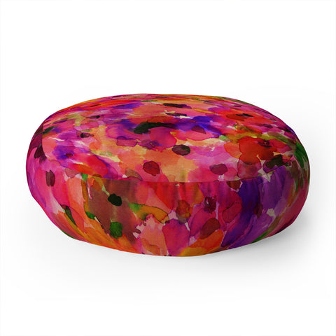 Amy Sia Fleur Rouge Floor Pillow Round