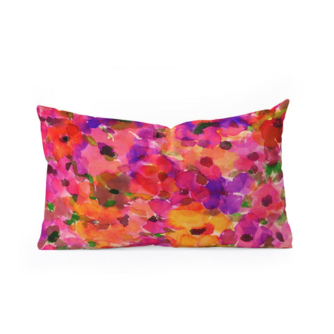 Amy Sia Fleur Rouge Oblong Throw Pillow