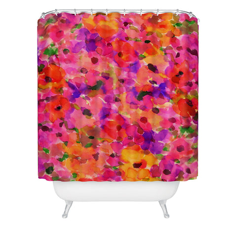 Amy Sia Fleur Rouge Shower Curtain