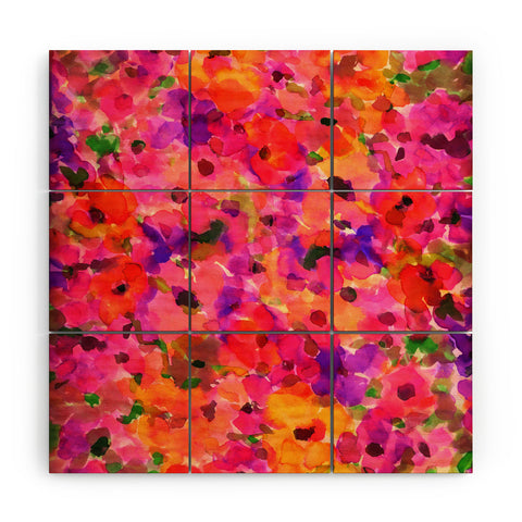 Amy Sia Fleur Rouge Wood Wall Mural